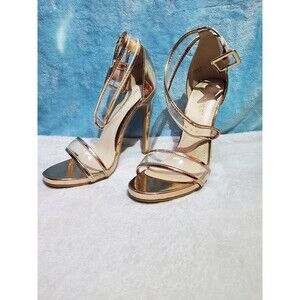 Fashion Nova 6.5 Jacobies Rose Gold High Heels 7 1/2" x 3 1/2" x 9"